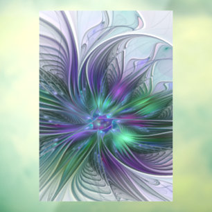 Purple Green Flower Modern Abstract Art Fractal