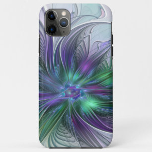 Purple Green Flower Modern Abstract Art Fractal iPhone 11 Pro Max Case