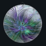 Purple Green Flower Modern Abstract Art Fractal Dartboard<br><div class="desc">A magical flower for You.
Design for your dartboard and more.</div>