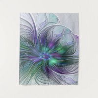 Purple Green Flower Modern Abstract Art Fractal