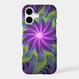 Purple Green Flower Modern Abstract Fractal Art