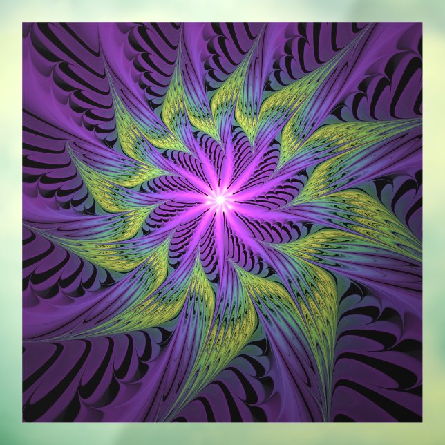 Purple Green Flower Modern Abstract Fractal Art (Sheet 3)
