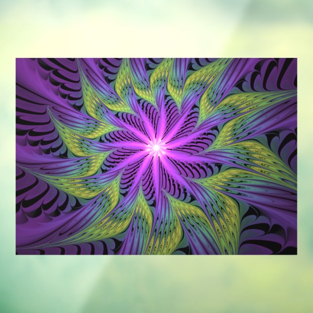 Purple Green Flower Modern Abstract Fractal Art (Sheet 3)