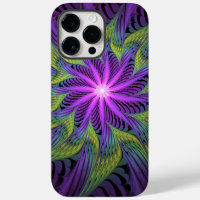 Purple Green Flower Modern Abstract Fractal Art