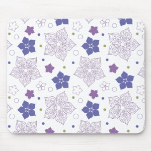 Purple & Green flower pattern  Mouse Pad