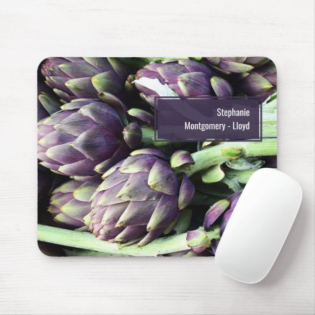  Purple & Green Food Artichokes Photo Mouse Pad (With Mouse)