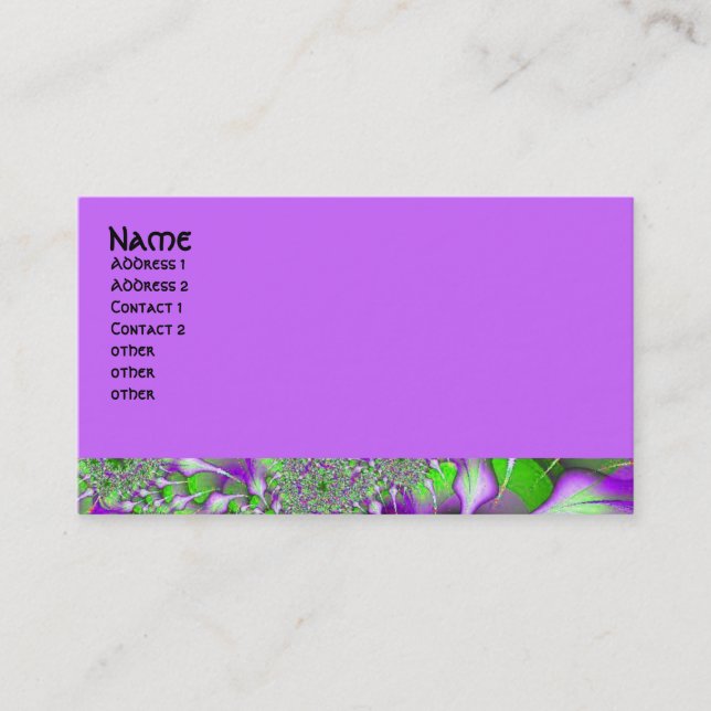 purple green fractal business card (Front)