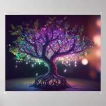 Purple & Green Glowing Tree