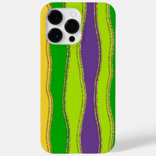 PURPLE GREEN GOLD MARDI GRAS STRIPES Case-Mate iPhone 14 PRO MAX CASE