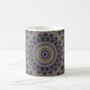 Purple & green lace fractal design coffee mug