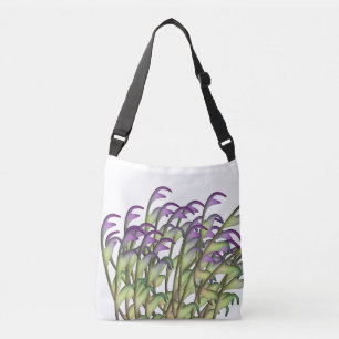 Purple Green Leaves  Crossbody Bag