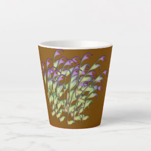 Purple Green Leaves Mocha Latte Mug