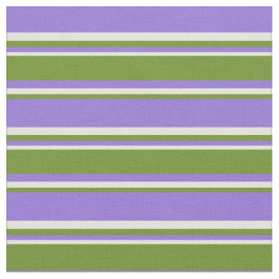 Purple, Green & Light Yellow Coloured Stripes Fabric