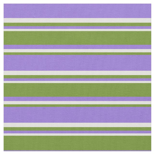 Purple, Green & Light Yellow Coloured Stripes Fabric (Close Up)