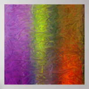 Purple Green Orange Abstract Art Painting 2 Poster