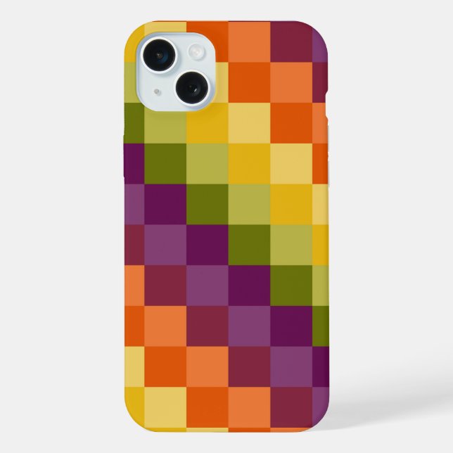 PURPLE GREEN ORANGE YELLOW GEOMETRIC PATTERNS iPhone CASE (Back)