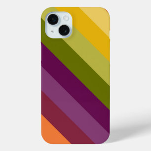 PURPLE GREEN ORANGE YELLOW STRIPES iPhone 15 MINI CASE