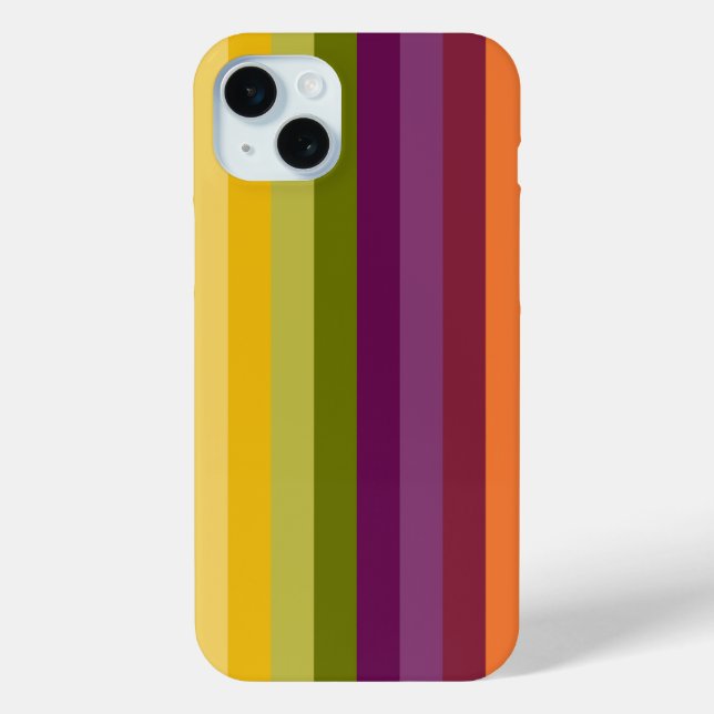 PURPLE GREEN ORANGE YELLOW STRIPES Case-Mate iPhone CASE (Back)