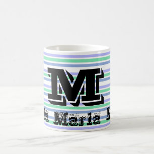 Purple Green Pastel Stripe Mug