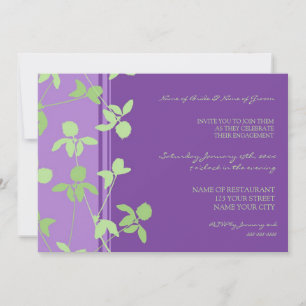 Purple Green Photo Engagement Party Invitations