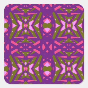 Purple Green Pink Art Deco Birthday Envelope Seal