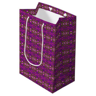 Purple Green Pink Art Deco Geometric Wife Birthday Medium Gift Bag