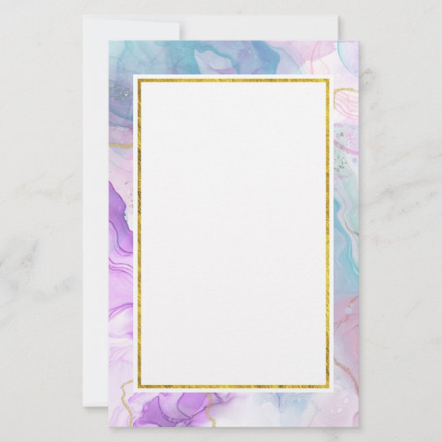 Purple, Green, Pink Flowing Colours Elegant (Front)