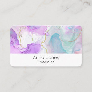 Purple, Green, Pink Flowing Colours Elegant Business Card