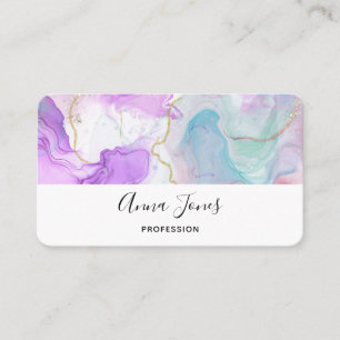  Purple, Green, Pink Flowing Colours Elegant Business Card