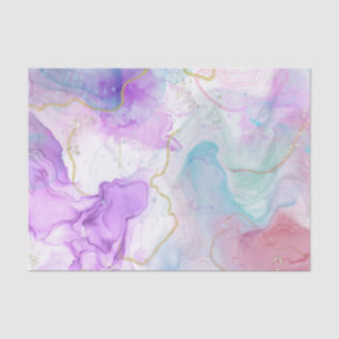 Purple, Green, Pink Flowing Colours Elegant Tissue Paper