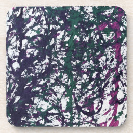 Purple, Green, Pink, Marble Artwork Coaster