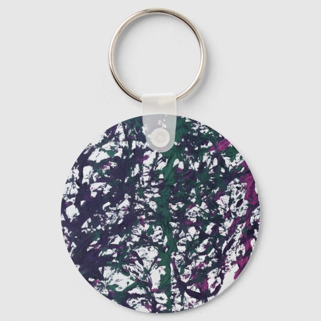 Purple, Green, Pink, Marble Artwork Key Ring (Front)