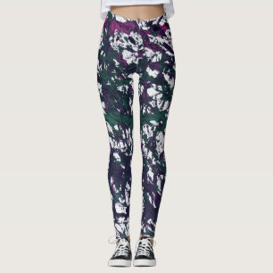 Purple, Green, Pink Marble Artwork Leggings