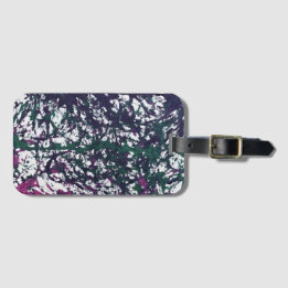 Purple, Green, Pink, Marble Artwork Luggage Tag
