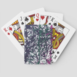 Purple, Green, Pink, Marble Artwork Playing Cards
