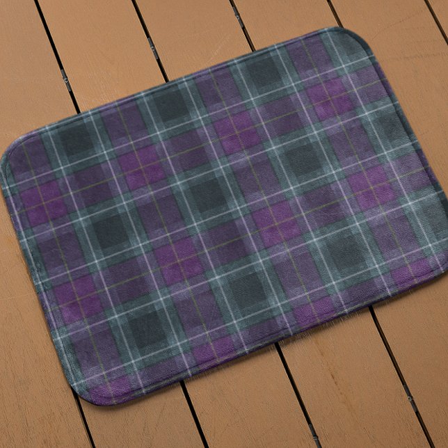 Purple Green Plaid Bath Mat (Creator Uploaded)