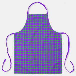 Purple Green Plaid Pattern Apron