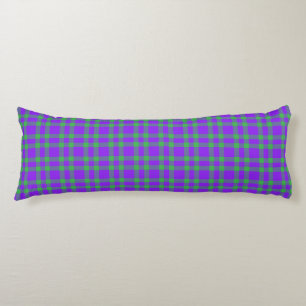 Purple Green Plaid Pattern Body Cushion