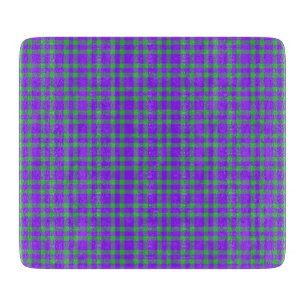 Purple Green Plaid Pattern Cutting Board