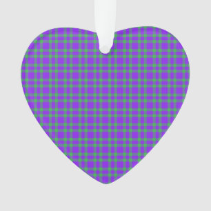 Purple Green Plaid Pattern Ornament
