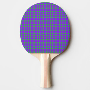 Purple Green Plaid Pattern Ping Pong Paddle
