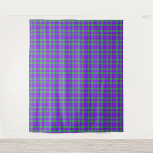Purple Green Plaid Pattern Tapestry