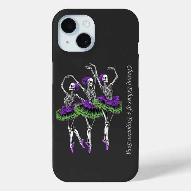  Purple Green Skeleton Ballerina Chasing Echoes  Case-Mate iPhone Case (Back)