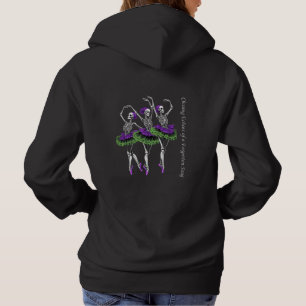 Purple Green Skeleton Ballerina Chasing Echoes Hoodie