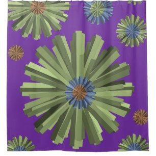 Purple green star showercurtain shower curtain