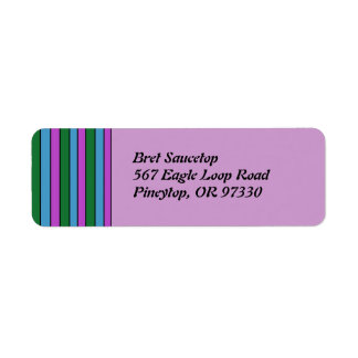 Purple Green Stipes Return Address Label