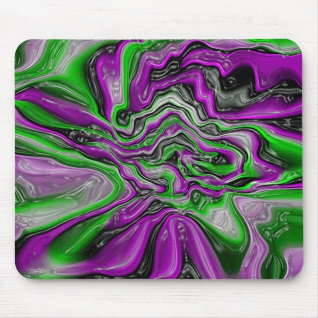 Purple & green swirl mouse pad (Front)