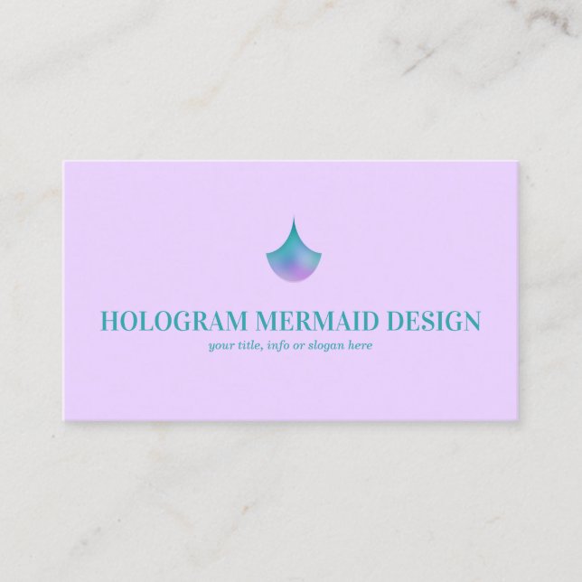 Purple Green Teal Mermaid Hologram Business Card (Front)