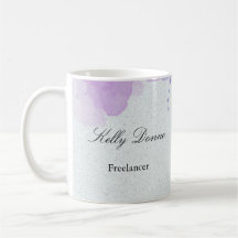 Purple green watercolor leaves