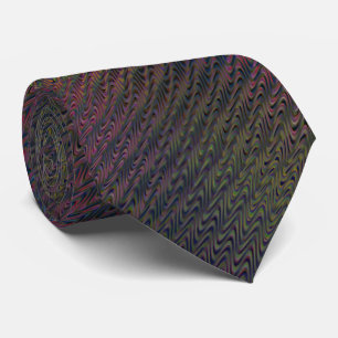 Purple Green Wavy Neck Tie
